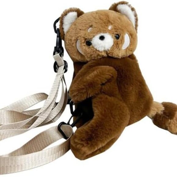 Other - Charming Red Panda Plush Backpack & Crossbody Bag - Small Size for Essentials